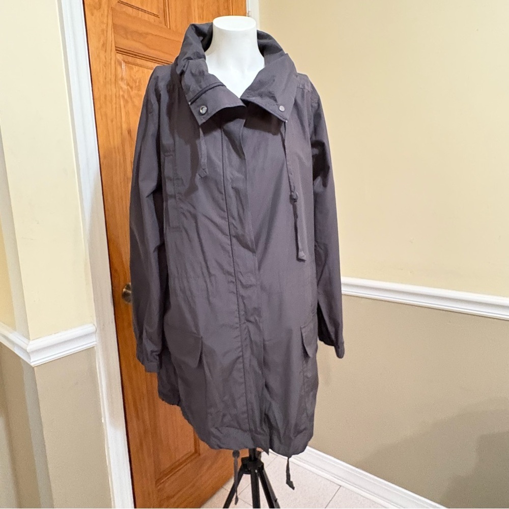 Eileen Fisher Gray Cotton/Nylon Blend Lightweight Jacket Sz.L